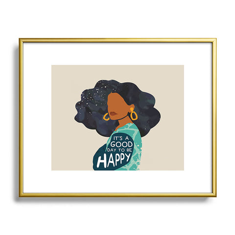Domonique Brown Be Happy I Metal Framed Art Print