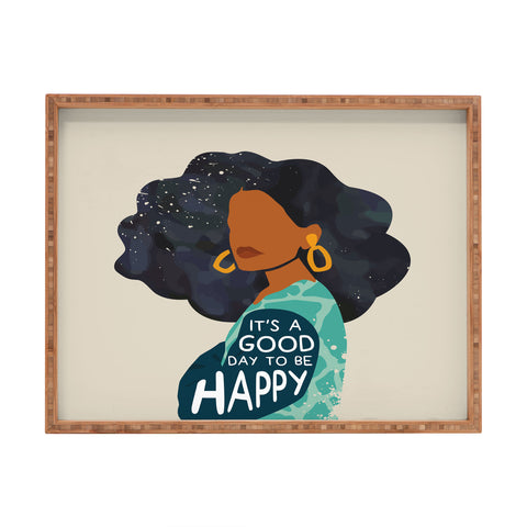 Domonique Brown Be Happy I Rectangular Tray
