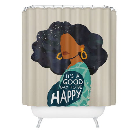 Domonique Brown Be Happy I Shower Curtain