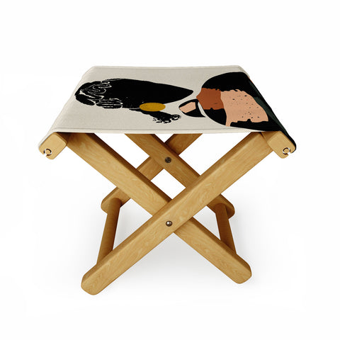 Domonique Brown Black Hair No 12 Folding Stool