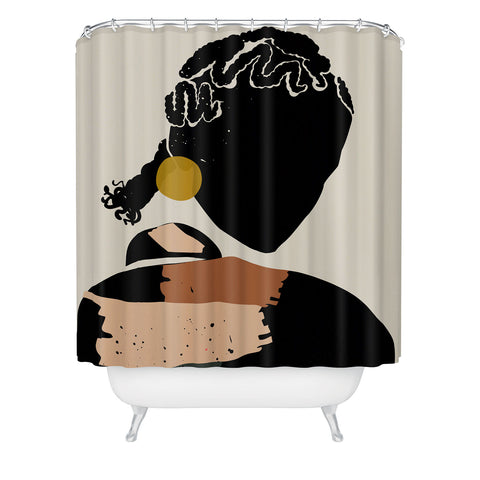 Domonique Brown Black Hair No 12 Shower Curtain