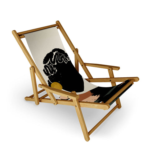 Domonique Brown Black Hair No 12 Sling Chair