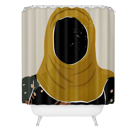 Domonique Brown Black Hair No 13 Shower Curtain