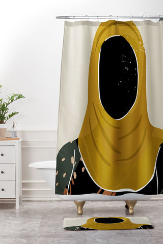 Domonique Brown Black Hair No 13 Shower Curtain And Mat