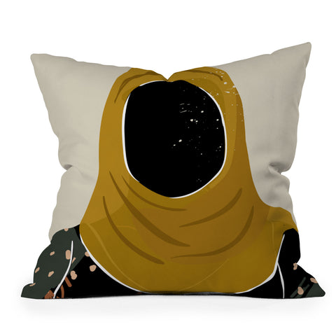 Domonique Brown Black Hair No 13 Throw Pillow