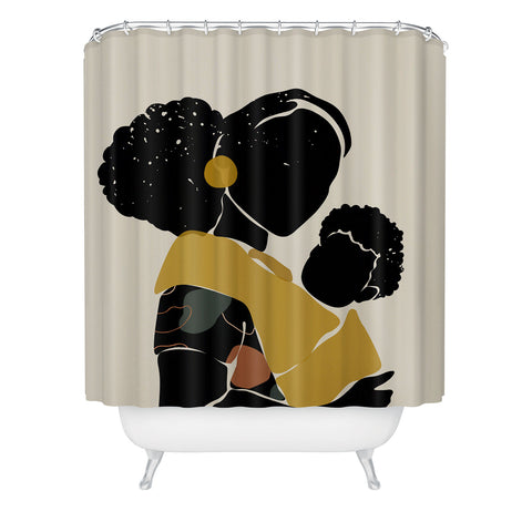 Domonique Brown Black Hair No 15 Shower Curtain