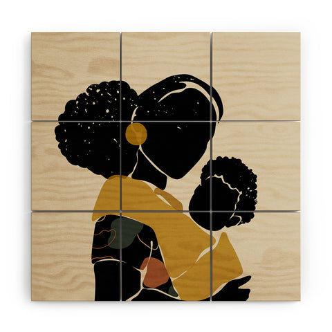 Domonique Brown Black Hair No 15 Wood Wall Mural