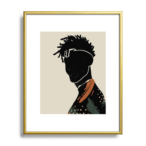 Domonique Brown Black Hair No 2 Metal Framed Art Print