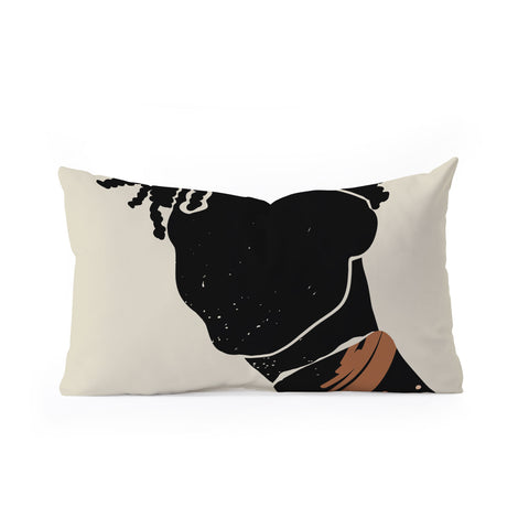 Domonique Brown Black Hair No 2 Oblong Throw Pillow