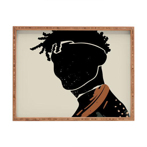 Domonique Brown Black Hair No 2 Rectangular Tray