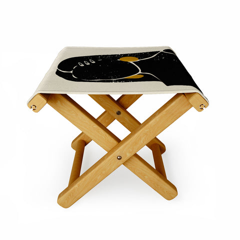 Domonique Brown Black Hair No 3 Folding Stool