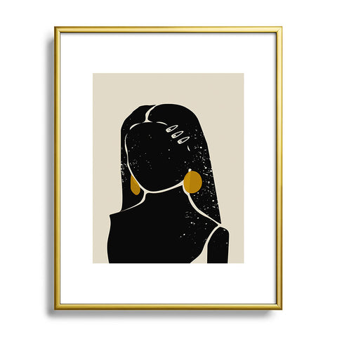 Domonique Brown Black Hair No 3 Metal Framed Art Print