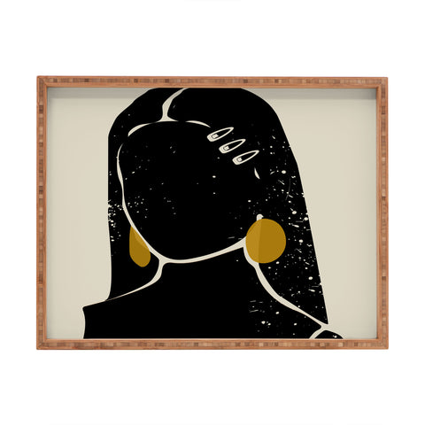 Domonique Brown Black Hair No 3 Rectangular Tray