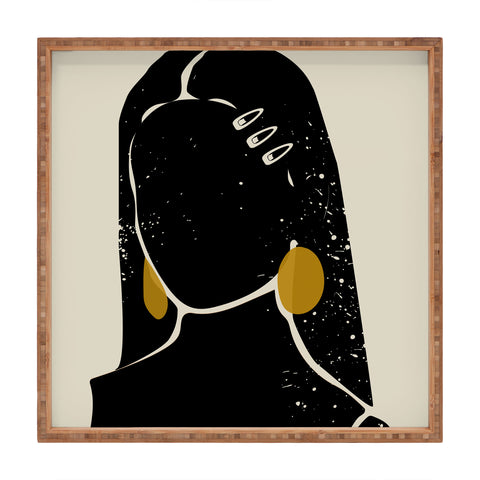 Domonique Brown Black Hair No 3 Square Tray