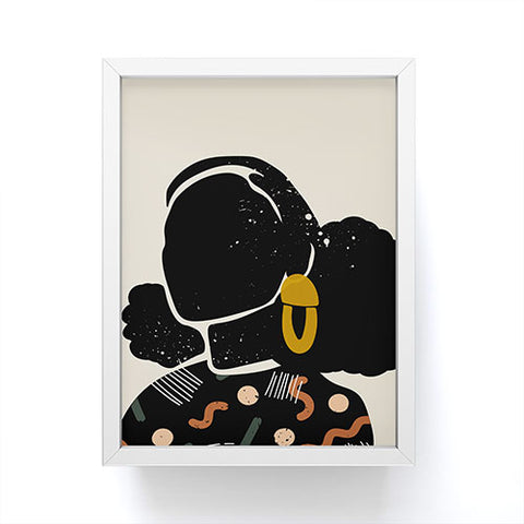 Domonique Brown Black Hair No 4 Framed Mini Art Print