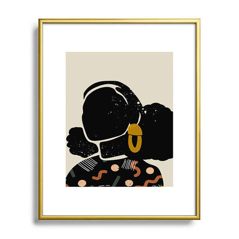 Domonique Brown Black Hair No 4 Metal Framed Art Print