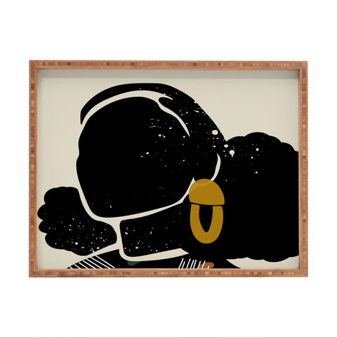 Domonique Brown Black Hair No 4 Rectangular Tray