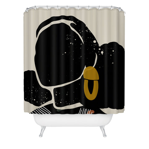 Domonique Brown Black Hair No 4 Shower Curtain