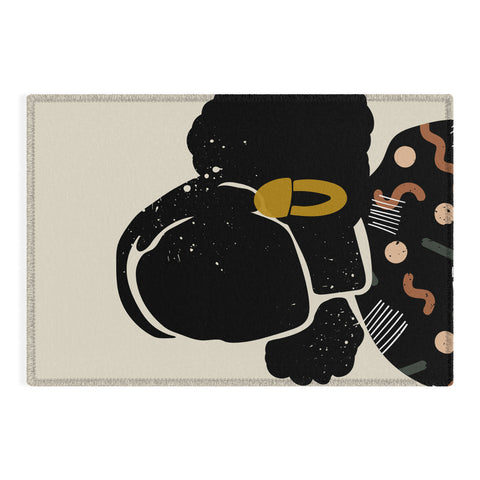 Domonique Brown Black Hair No 4 Outdoor Rug