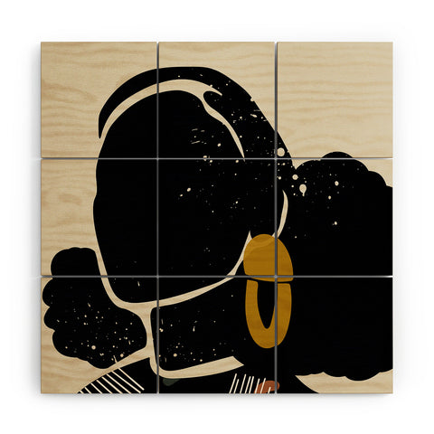 Domonique Brown Black Hair No 4 Wood Wall Mural