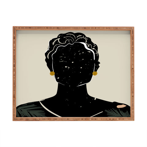 Domonique Brown Black Hair No 5 Rectangular Tray