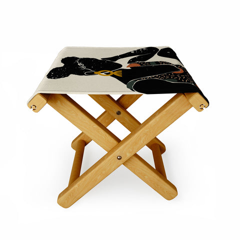 Domonique Brown Black Hair No 6 Folding Stool