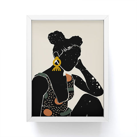 Domonique Brown Black Hair No 6 Framed Mini Art Print