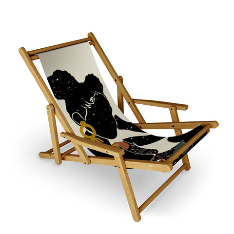 Domonique Brown Black Hair No 6 Sling Chair