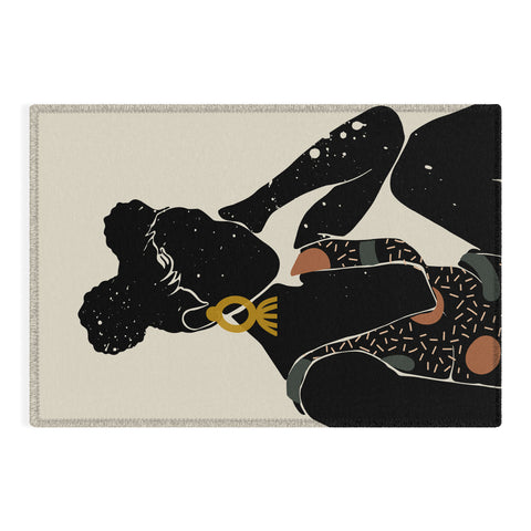 Domonique Brown Black Hair No 6 Outdoor Rug