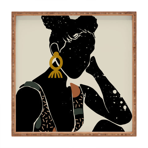 Domonique Brown Black Hair No 6 Square Tray