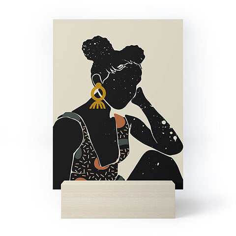 Domonique Brown Black Hair No 6 Mini Art Print