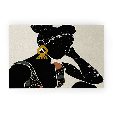 Domonique Brown Black Hair No 6 Welcome Mat