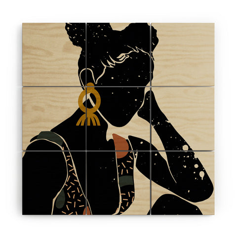 Domonique Brown Black Hair No 6 Wood Wall Mural