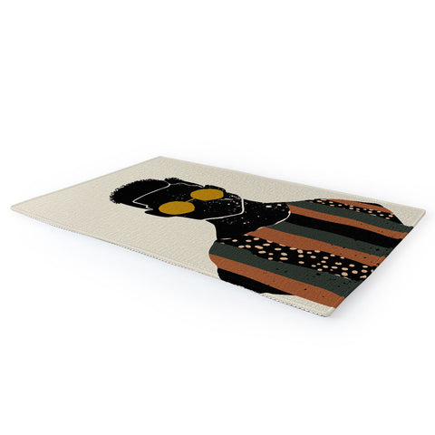 Domonique Brown Black Hair No 7 Area Rug
