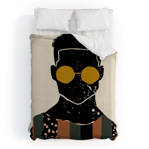 Domonique Brown Black Hair No 7 Duvet Cover