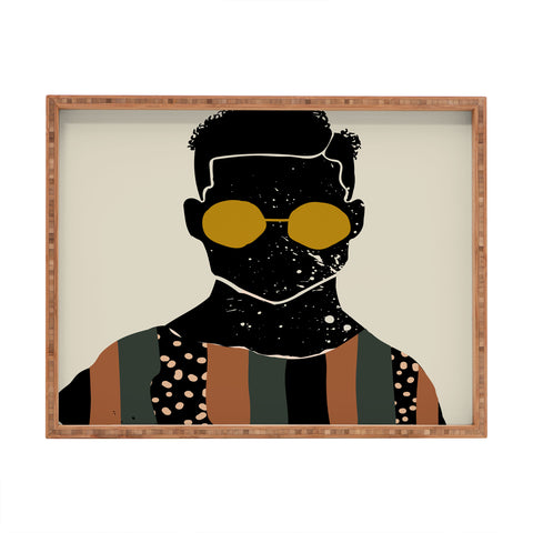 Domonique Brown Black Hair No 7 Rectangular Tray