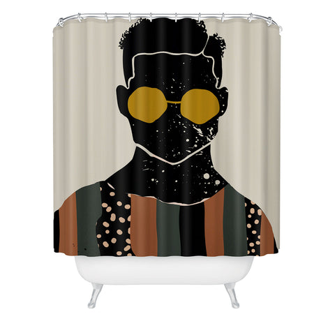 Domonique Brown Black Hair No 7 Shower Curtain