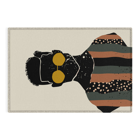 Domonique Brown Black Hair No 7 Outdoor Rug