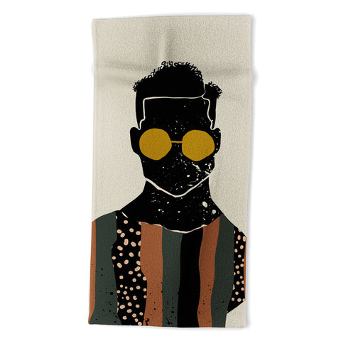 Domonique Brown Black Hair No 7 Beach Towel