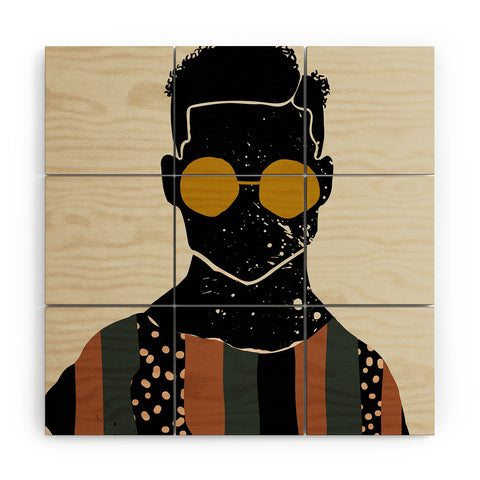 Domonique Brown Black Hair No 7 Wood Wall Mural