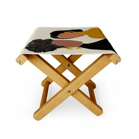 Domonique Brown Black Love No 1 Folding Stool