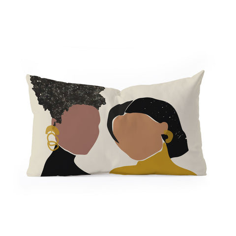 Domonique Brown Black Love No 1 Oblong Throw Pillow