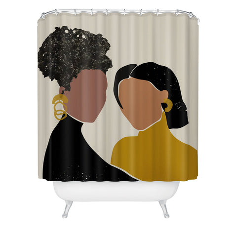 Domonique Brown Black Love No 1 Shower Curtain