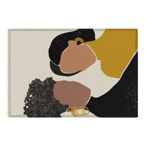 Domonique Brown Black Love No 1 Outdoor Rug
