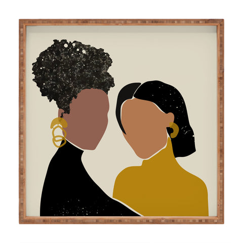 Domonique Brown Black Love No 1 Square Tray