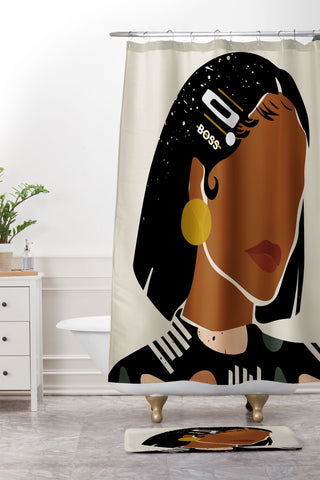 Domonique Brown Boring Summer Shower Curtain And Mat