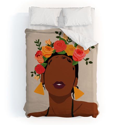 Domonique Brown Crown Duvet Cover