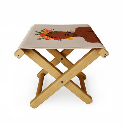 Domonique Brown Crown Folding Stool