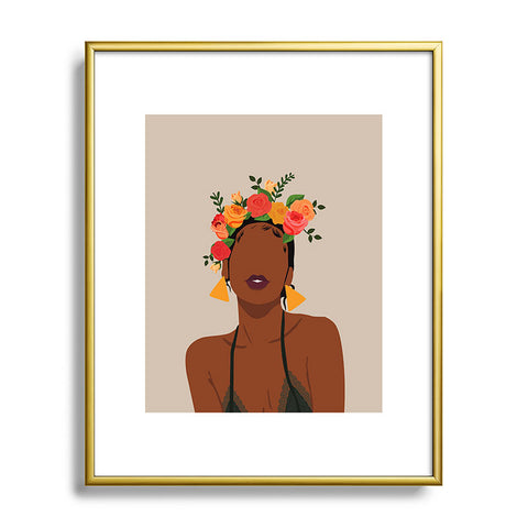 Domonique Brown Crown Metal Framed Art Print