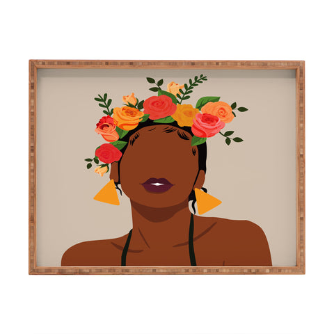 Domonique Brown Crown Rectangular Tray